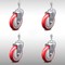 Service Caster 5 Inch SS Red Polyurethane Wheel Swivel 3/8 Inch Threaded Stem Caster Set SCC SCC-SSTS20S514-PPUB-RED-381615-4 - alternate 1